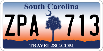SC license plate ZPA713