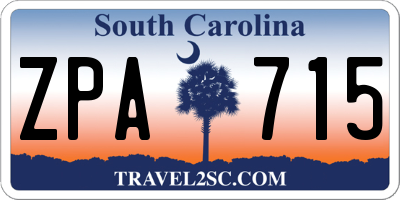 SC license plate ZPA715