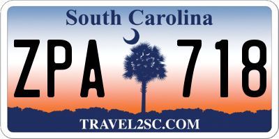 SC license plate ZPA718