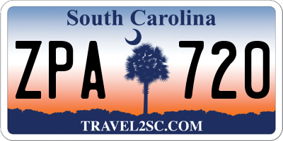 SC license plate ZPA720