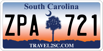 SC license plate ZPA721