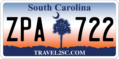 SC license plate ZPA722