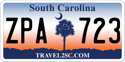 SC license plate ZPA723