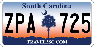 SC license plate ZPA725