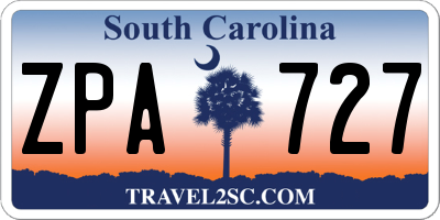 SC license plate ZPA727