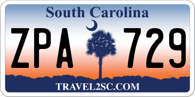 SC license plate ZPA729