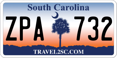 SC license plate ZPA732