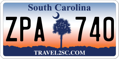 SC license plate ZPA740