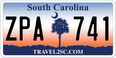 SC license plate ZPA741