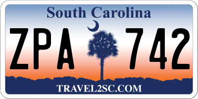 SC license plate ZPA742
