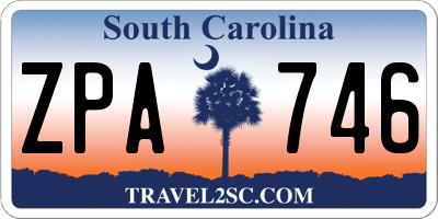SC license plate ZPA746