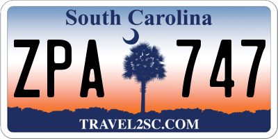 SC license plate ZPA747