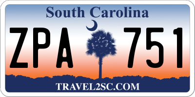 SC license plate ZPA751