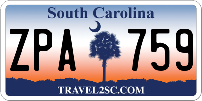SC license plate ZPA759