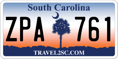 SC license plate ZPA761