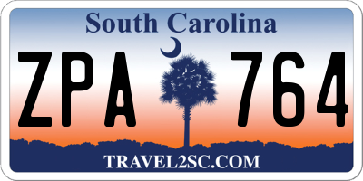 SC license plate ZPA764
