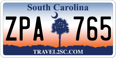 SC license plate ZPA765