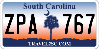 SC license plate ZPA767