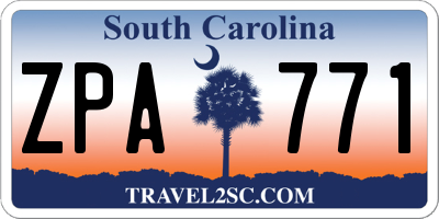 SC license plate ZPA771