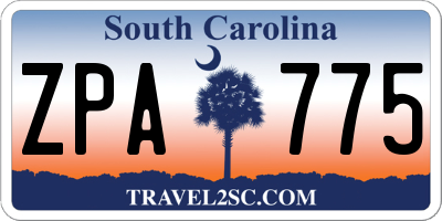 SC license plate ZPA775