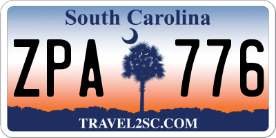 SC license plate ZPA776