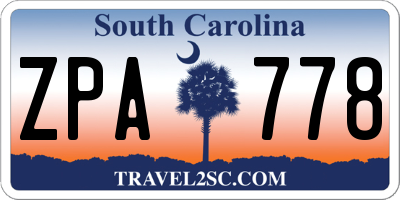 SC license plate ZPA778