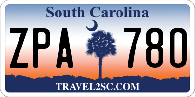 SC license plate ZPA780