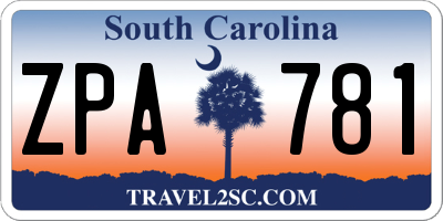 SC license plate ZPA781