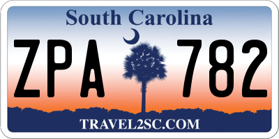 SC license plate ZPA782