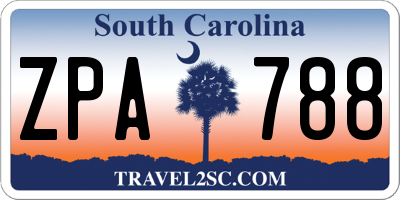 SC license plate ZPA788