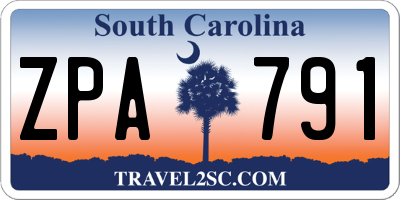 SC license plate ZPA791