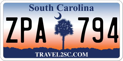 SC license plate ZPA794
