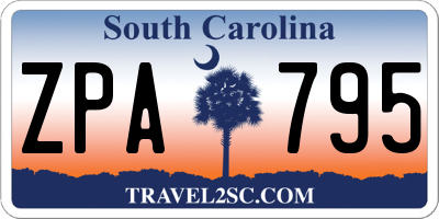 SC license plate ZPA795