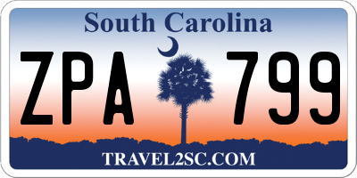 SC license plate ZPA799