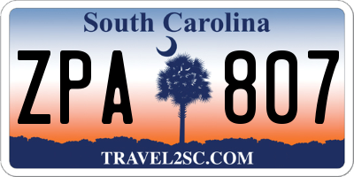 SC license plate ZPA807