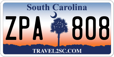 SC license plate ZPA808