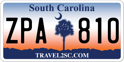 SC license plate ZPA810