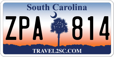 SC license plate ZPA814