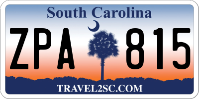 SC license plate ZPA815