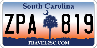 SC license plate ZPA819