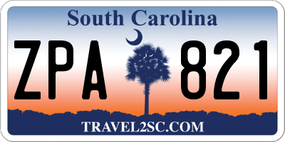 SC license plate ZPA821