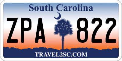 SC license plate ZPA822