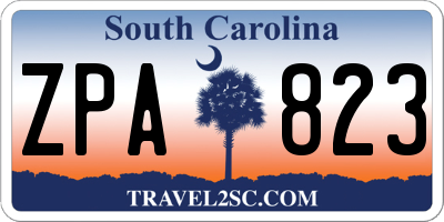 SC license plate ZPA823