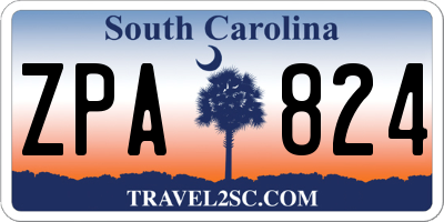 SC license plate ZPA824