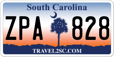SC license plate ZPA828