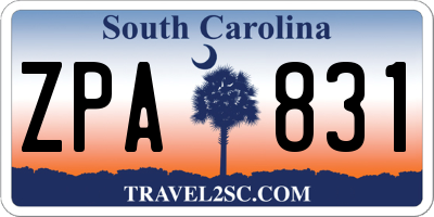 SC license plate ZPA831