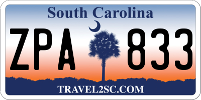 SC license plate ZPA833