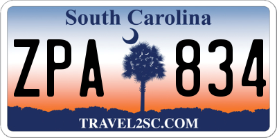 SC license plate ZPA834