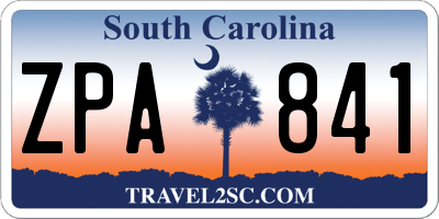 SC license plate ZPA841