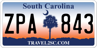 SC license plate ZPA843